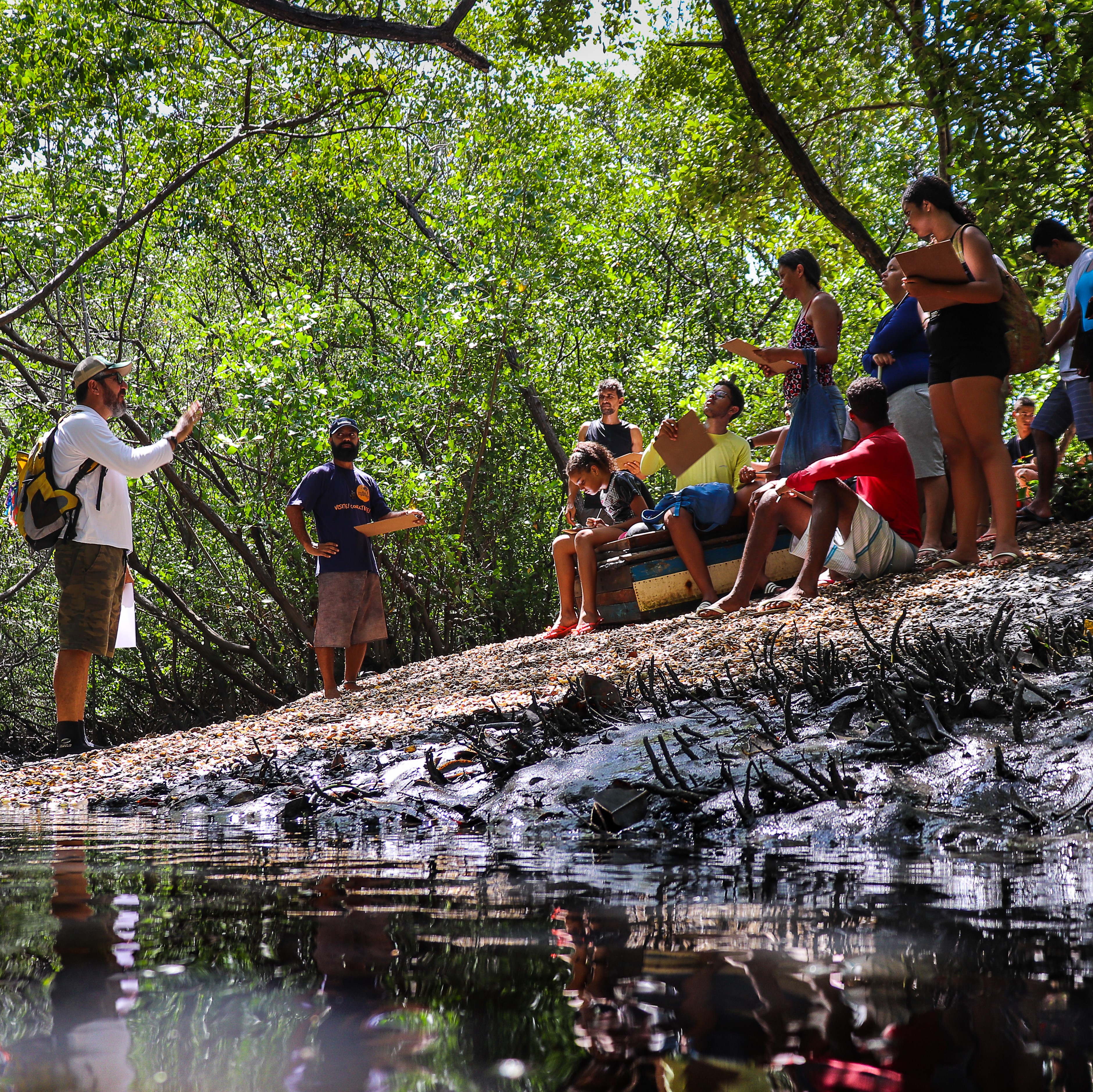 imagem pessoas em um manguezal